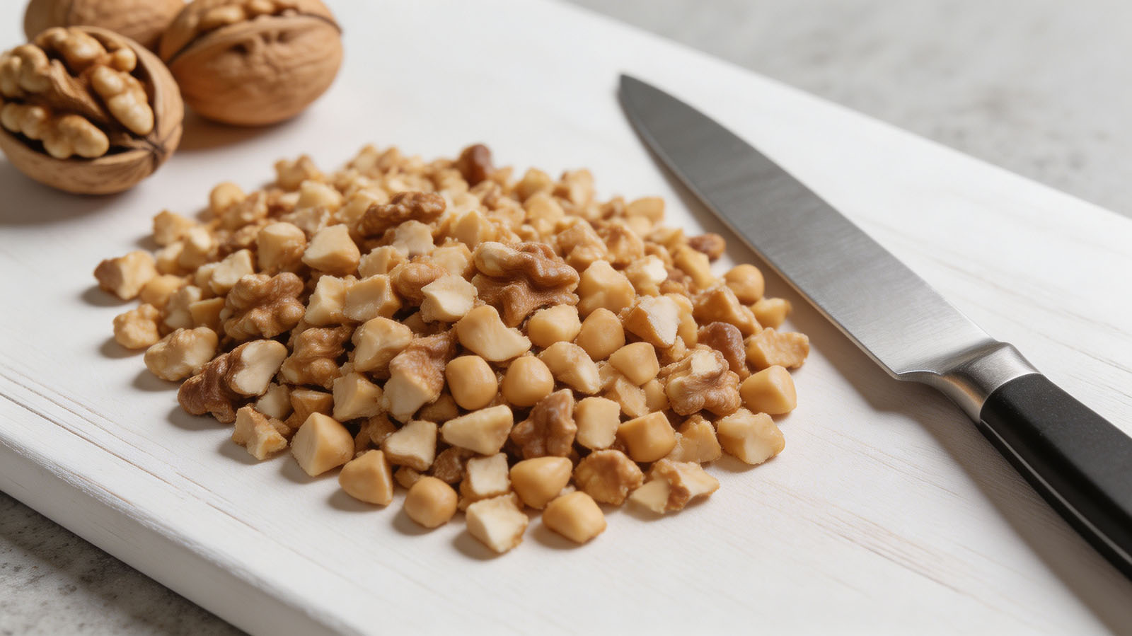 Toasted walnuts cooled and chopped into coarse pea-sized pieces width=